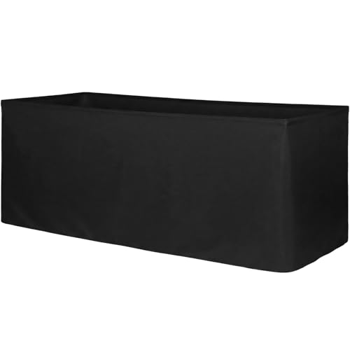 Moukeren 24 ft x 16 Inch Black Stage Skirting Plain Weave Stage Skirt Flat Wrap with Adhesive Strip for Wedding Platform