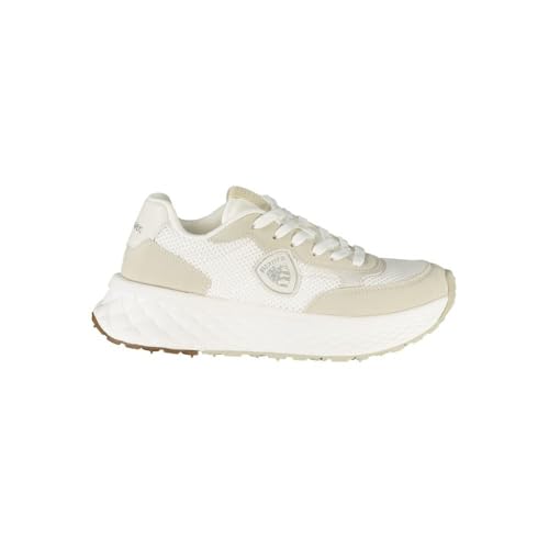 Baskets blanches à lacets en cuir femme Blauer LYNN01 sneakers basses