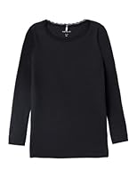 NAME IT Mädchen NMFKAB LS TOP NOOS Langarmshirt, Black, 110