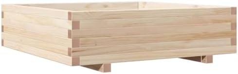 vidaXL Solid Pine Wood Planter 90 x 90 x 26.5 cm, Outdoor Planter...