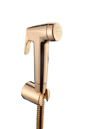 Image of Hindware Italian Collection F160152RGD Health Faucet for Bathroom| Made of ABS| Comes with 1.20-meter Long SS Hose Pipe & Wall Hook| Bathroom Jet Spray| Color - Rose Gold| 1-Year Manufacturer Warranty
