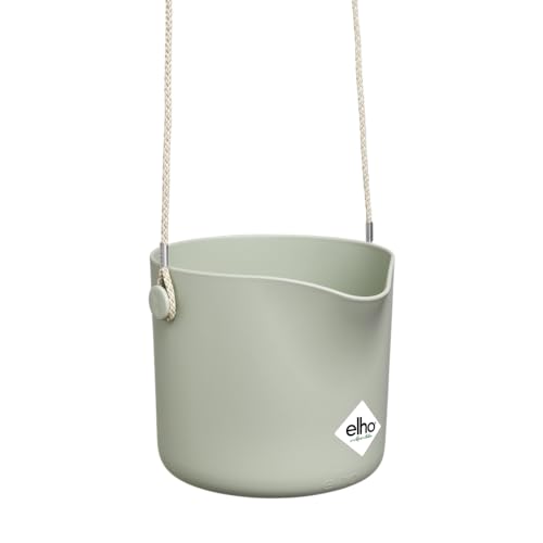 elho B.for Swing 18 - Hanging Plant Pot Indoor - 100% Recycled Plastic - diameter 18.0 x H 16.5 cm - Green/Stone Green