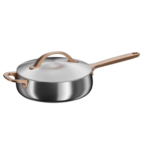 Berghoff Home Poêle Sauté Rose Gold (24cm) – Poêle Sauté – Casserole en acier inoxydable avec couvercle – Convient à toutes les plaques, y compris induction...