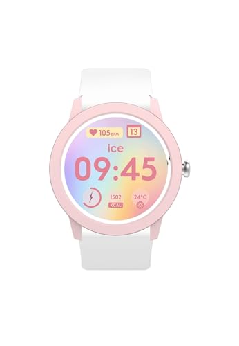 ICE-WATCH – Ice smart junior 3.0 Pink White – Runde Smartwatch in Rosa für Mädchen mit Silikonarmband – 025248 (1,19 Zoll)