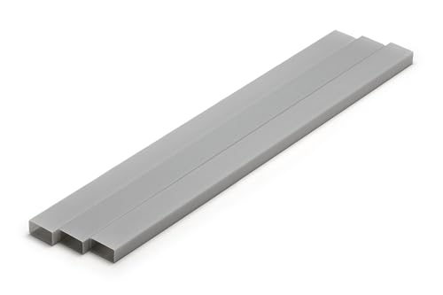 Tube rectangulaire 8x16 mm plastique gris Wave Material Series pour bricolage