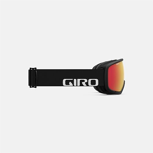 Image of Giro Stomp Kids Ski Goggles - Snowboard Goggles for Youth, Boys & Girls - Black Wordmark Strap with Amber Scarlet Lens