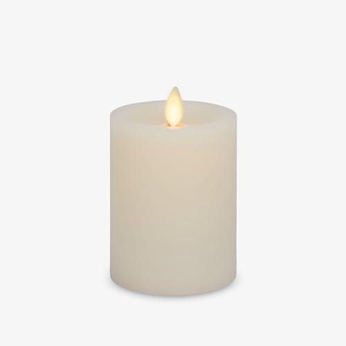 Image of Luminara - Flameless LED Battery Operated Flickering Pillar Candles - Pearl Ivory - Pack of 1-3x4.5 - Realistic Moving Flame Real Wax Indoor /Outdoor