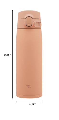 Zojirushi SM-VA60-TM Water Bottle, One-Touch Stainless Steel Mug, Seamless, 20.3 fl oz (600 ml), Pale Taupe
