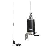 Tram 10280 Pre-Tuned 144MHz–148MHz VHF/430MHz–450MHz UHF Dual-Band Amateur Trunk or Hole Mount Antenna Kit with PL-259 Connector
