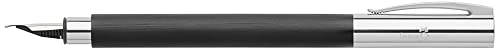 Faber-Castell Ambition 148140 Fountain Pen High-Grade Resin Nib Size M Barrel Colour Black/Silver #TOP1