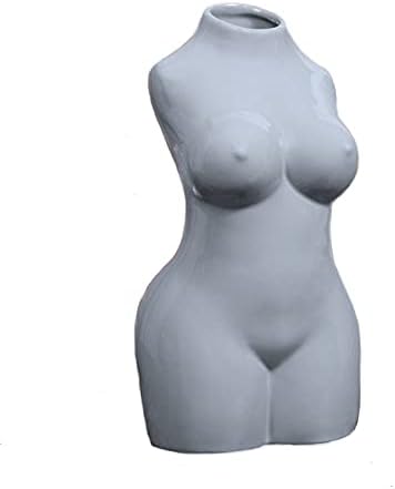 Leonardo Collection Medium White Body Bust Vase Human Body Vase Ceramic Body Vase Female Form Large Butt Plant Pot Lady Butt Vase Woman Planter Pot Decorative Art Sculpture (White)