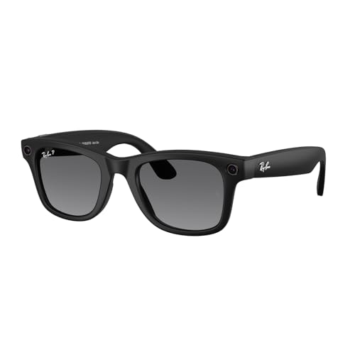 Ray-Ban Meta (Gen 2) Wayfarer AI Glasses for Men Women 12 MP Camera 3K Ultra HD Video Open-Ear Audio Meta AI 2X Battery Life Matte Black/Polar Gradient Graphite Lenses