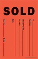 TLCSOL Fluorescent Slotted Sold Tags 3 1/2" x 5 1/2" (100 Pack)