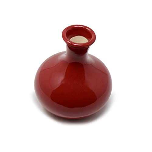 Image of The Himalayan Goods Company Ceramic Flower Vase (Standard, Red)