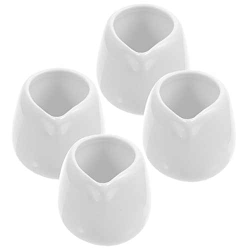 Garneck 4Pcs Ceramic Gravy Boat Sauce Container with Spout for Condiments Dipping Sauces Milk and Coffee for Everyday Use and Easy Cleaning