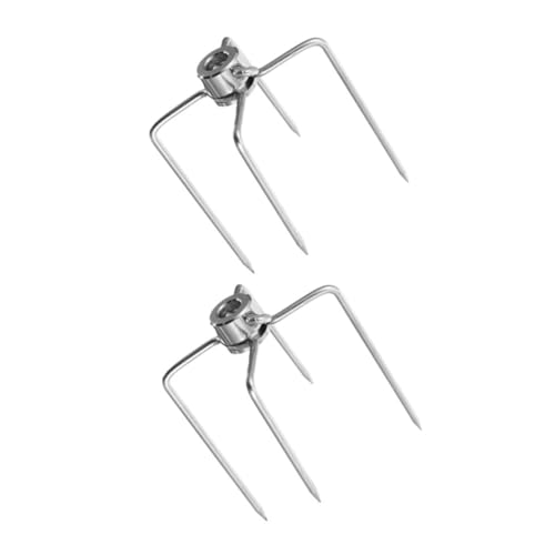 VANZACK Rotisserie Meat Forks Set of 2 Grill Accessories for Chicken Rotation Stainless Steel Meat Forks for Cooking
