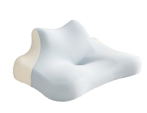 NDFVRHHT Ergonomic Soft Contour Memory Foam Pillow with Cooling Effect for Side, Back, and Stomach Sleepers(Blue 2)