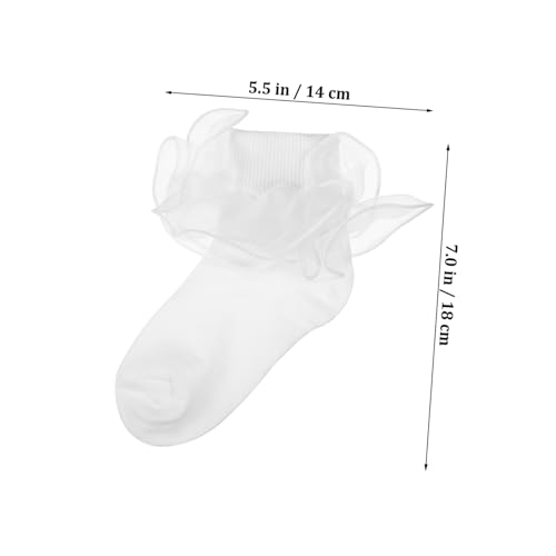 Toddler Girls Lace Ruffle Socks 6-8 Years Cute Frilly Cotton Socks Lace Trim for Everyday Wear and Special Occasions3