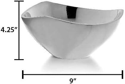 Miniatura 4 de Nambe Ensaladera Tri-Corner Plato refrigerado para guarniciones, pasta, guacamole El tazón de preparación se puede calentar o enfriar 9 pulgadas