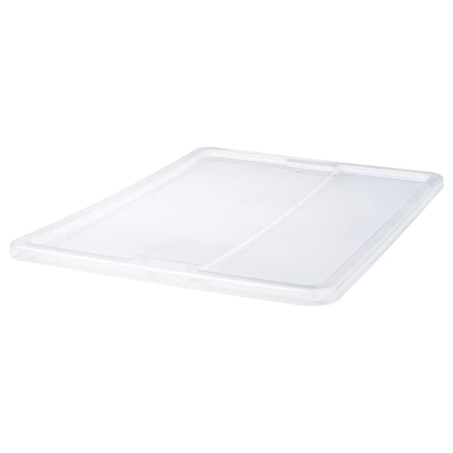 Transparent Box with Lid | Perfect Storage for Heavy Bulky Stuff |Built-in click Function Keeps the Lid in Place (79x57x18 cm /55L (Lid Only))