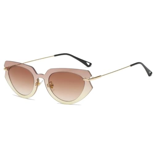 Lunettes de soleil sans monture pour femme transparente dégradée avec protection UV400