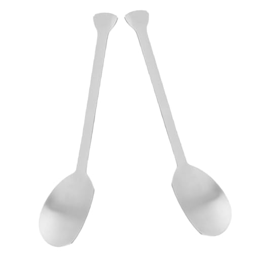 BRIGHTFUFU 2pcs Goose Sauce Spoon Stir Sticks Household Ice Spoon Giant Spoon Coffee Stirrer Dessert Spoons Latte Spoon Basting Spoon Ice Mixing Spoon Dinnerware Spoon Silver Stainless Steel