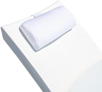 REZVANI Headrest Pillow for Patio Chaise Lounge, in Pool Lounger on Ledge with Non-Slip Weighted Tail and Cellphone Pocket, Quick Drying Outdoor for All Weather Pool Furniture and Loungers (Cloudy)