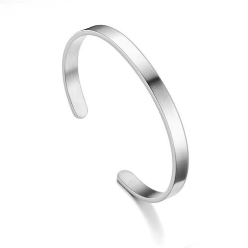 Pulsera de hombre de acero inoxidable abierta