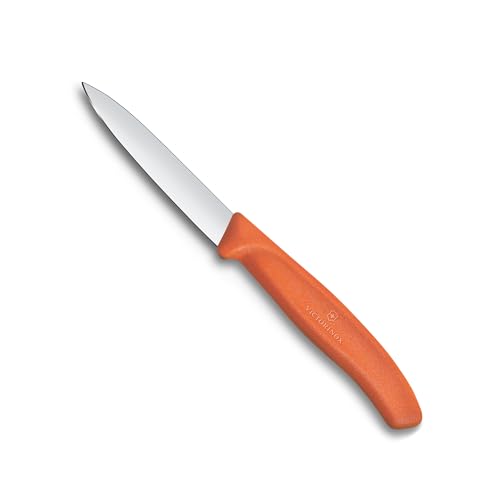 Image of Victorinox Swiss Made Stainless Steel Swiss Classic Paring Knife, Straight Edge, Kitchen Tool, Kitchen Item, 8 cm, Orange, 6.7609.C1