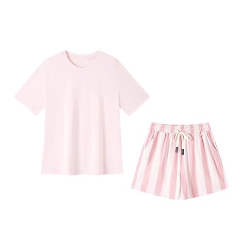 Men's Cotton Short Sleeve Shorts Sleepwear Sets Cooling Loungewear for women