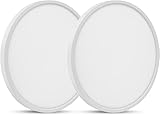 LED Deckenleuchte 24W Deckenlampe Rund Flach Lampe für Badezimmer Schlafzimmer Wohnzimmer Küche usw. - 5000K 2100LM LED Ø 220*H24mm weißes Licht - 2 Pack