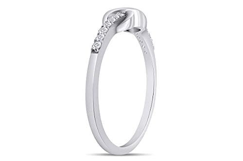SAVEARTH DIAMONDS 0.14 Carat (Cttw) 1.3MM Round Cut Lab Grown Diamond Infinity Promise Ring In 14k Gold Over Sterling Silver Jewelry For Women4