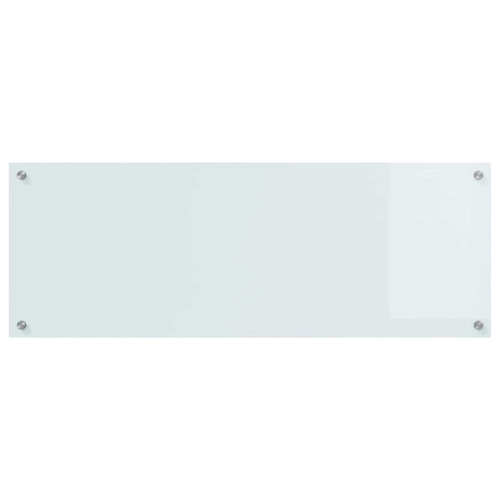 Küchenrückwand 2 Stück Weiß 110 x 40 cm Gehärtetes Glas Hitzebeständig mit 4 Löchern Modernes Küchenzubehör für Kochen und Backen Platzsparend und langlebig