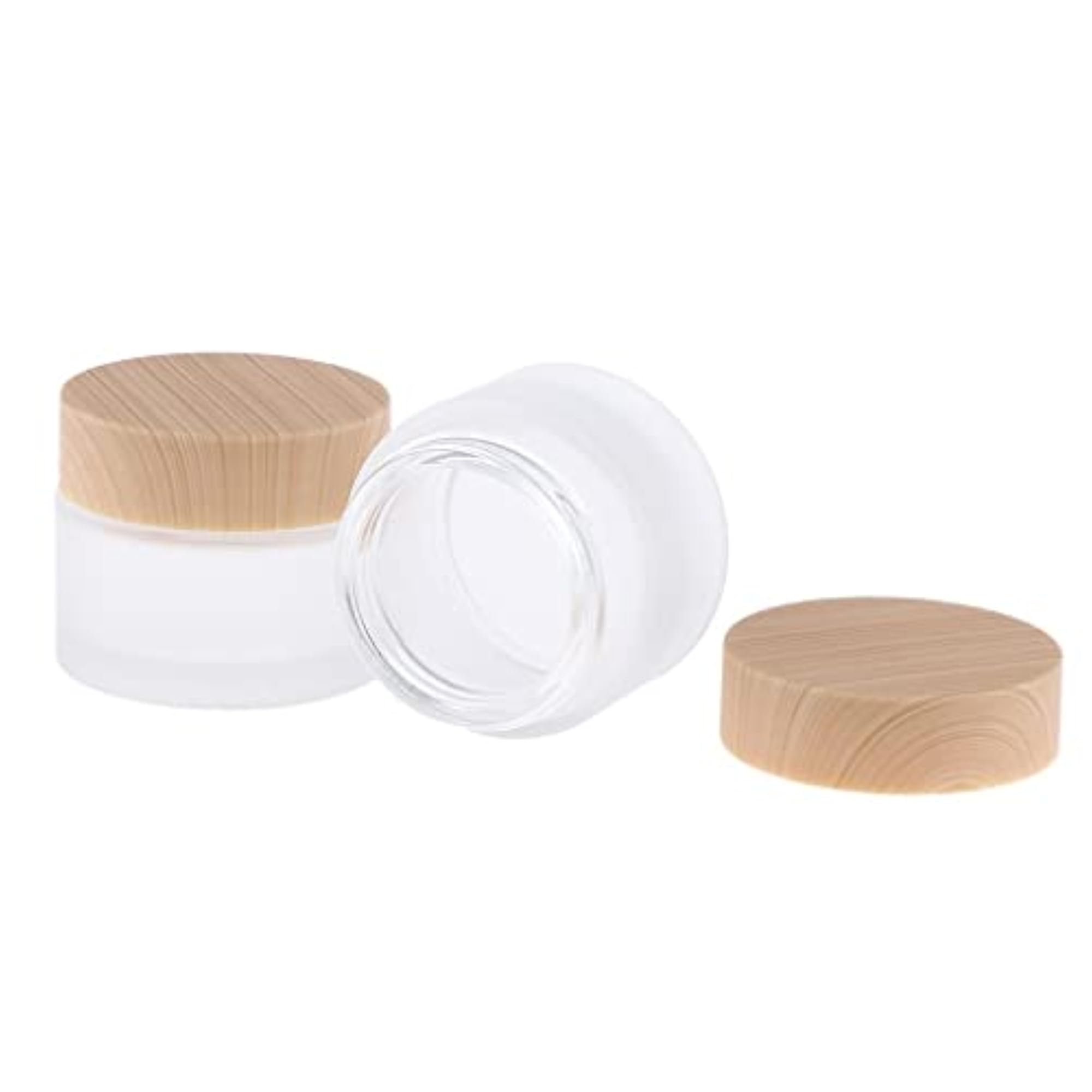 2x Face Cream Glass Bottles for Makeup