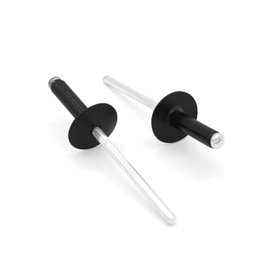 NOLDAR | Rivetti in alluminio con testa larga. 4,8 x 20 mm. Testa da 16 mm. Colore NERO (100 pezzi)