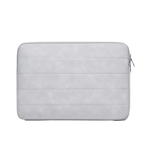 Housse pour ordinateur portable 13-16 pouces en cuir gris, étui et porte-documents grand format