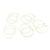 Vintageparts - Juego de 10 pendientes de aro de acero inoxidable 316 de 30 mm con revestimiento de oro de 18 quilates