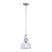 VAXCEL Beloit Satin Nickel Farmhouse Mini Pendant Ceiling Light Clear Glass