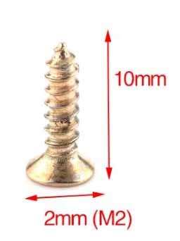 Image of Tia Screws 2mm Dia for Small Furniture, Projects and DIY -480pcs (M2x10mm, Golden Polished)