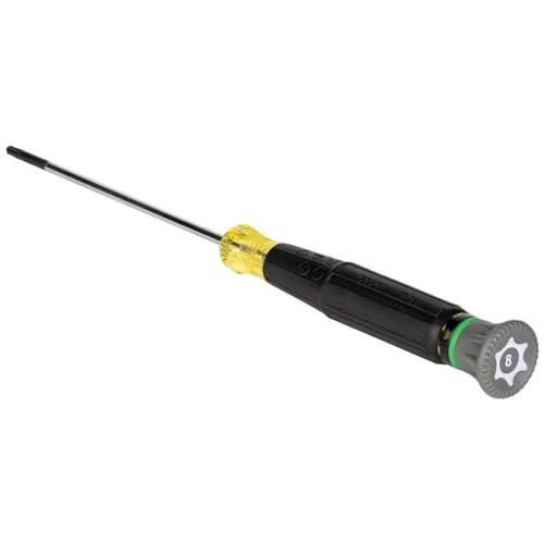 Image of Klein Tools 6313 Mini Precision Screwdriver, T8H TORX Tamperproof Tool with Cushion-Grip Handle and Color Coded Rings, 3-Inch Shank