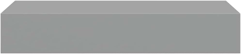 Grey Floating Drawer Shelf Set of 2, Modern MDF Wood Wall Mounted Storage for Living Room, Bedroom, Bathroom Decor, 23.6 x 9.3 x 3.9 Inch