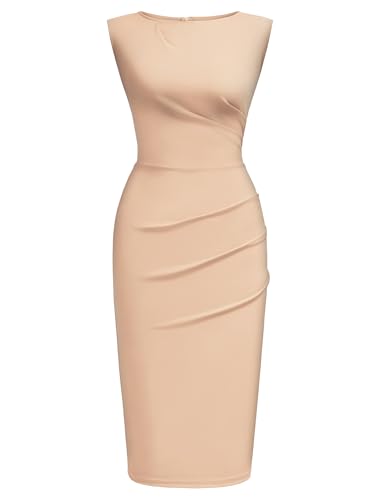 Image of Miusol Women's Retro Ruffle Style Slim Work Pencil Dress