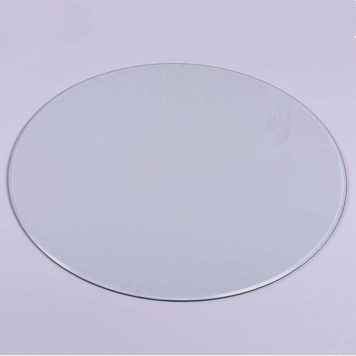 Dessus de table en verre rond transparent trempé de 48cm pour meubles
