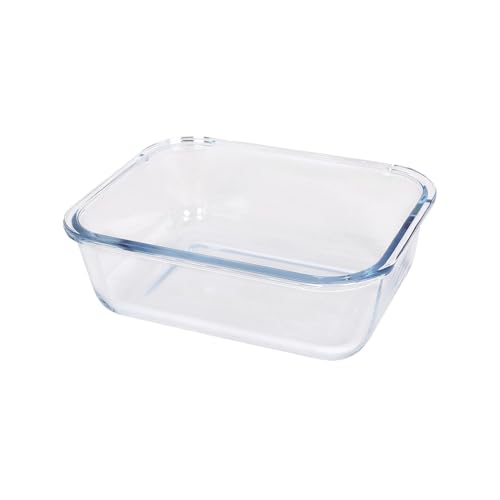 Argon Tableware Rectangular Glass Cake Dish - 17cm x 12.5cm - 1x Small Deep Pie Brownie Cheesecake Bread Sponge Oven Baking Tin Tray Pan | Microwave Safe, Freezer Safe