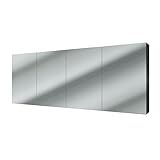 AcquaVapore by Sandra Jentho Spiegelschrank Badspiegel Badezimmer Spiegel City 120cm Esche schwarz mit 2X 5W LED-Strahler/Energiebox