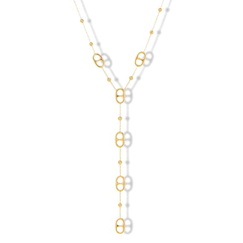 beseloa Collier Pendentif en Forme de Y - Élégant Résistant à l'Eau Acier Inoxydable Femme Collier Doré Sautoir - Tendance - Ne Rouille Pas - Idée Cadeau