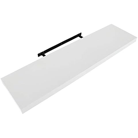ALBERT AUSTIN Wall Floating Shelf - Durable and Elegant Wall Shelf - Wall Shelf for Objects and Decorations - Home and Office Decoration - Gift Idea (Classic White, 90cm) Cover