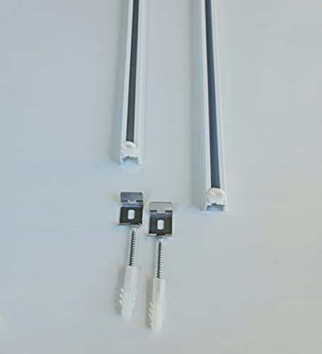 Tek Kanallı Beyaz Alüminyum Ray (Tekli Korniş) + Metal Portray (300 CM)