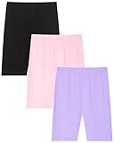 Moitiy Radlerhose Mädchen Kinder Leggings Kurze Hose Mädchen Turnhose Kruz Sport Shorts Hosen Sporthose Sommerhose Baumwolle Sportleggings 9-10 Jahre 3 Paar