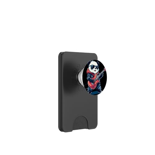 Rock On con este panda amante de la guitarra PopSockets PopWallet para MagSafe